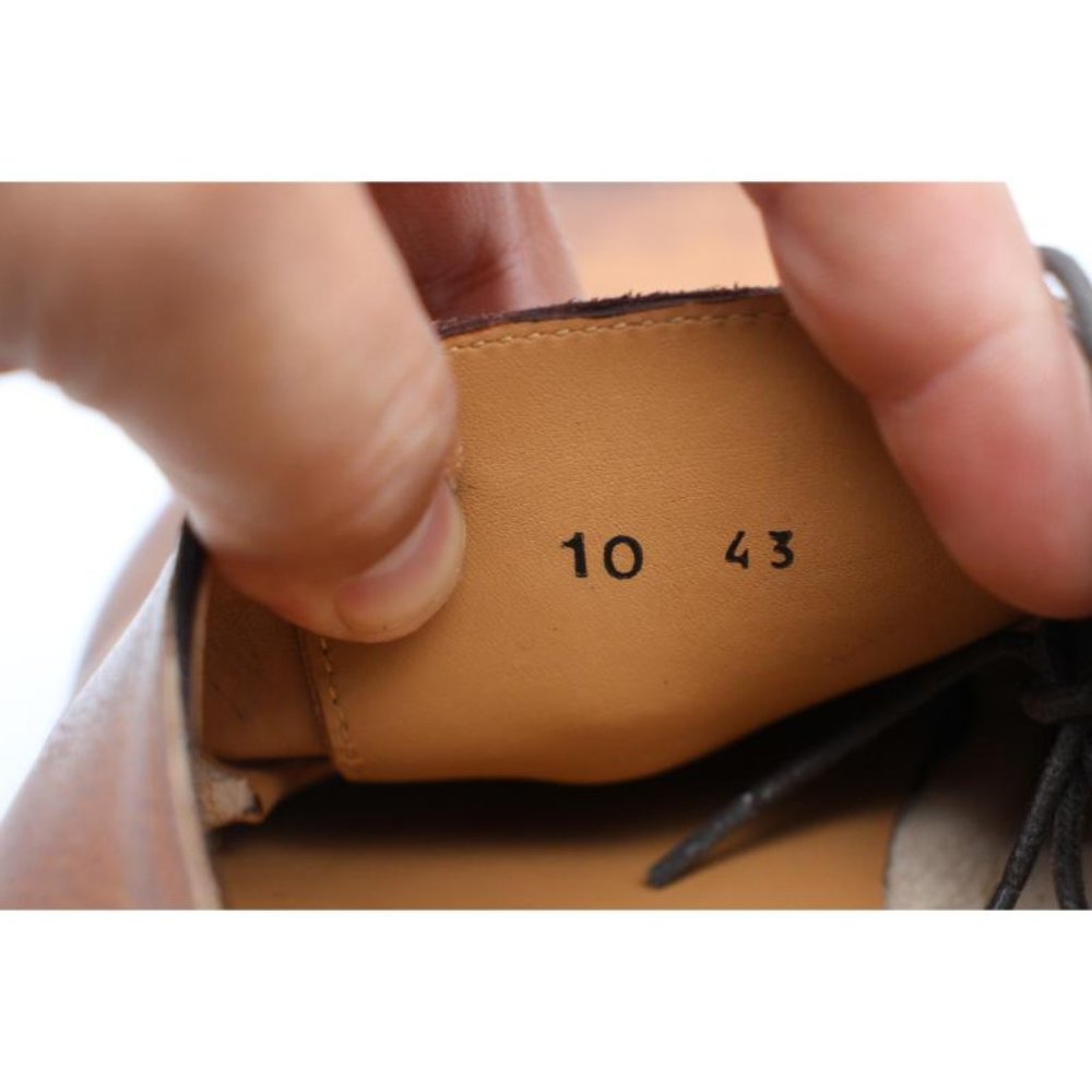 Ace Marks Plain Toe Men's 10 D Dress Shoes Brown Leather Handcrafted In Italy - Picture 3 of 12